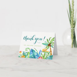 Agradecimento de aguarela floral tropical