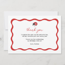 Agradecimento de Aniversário da Pequena Joaninha