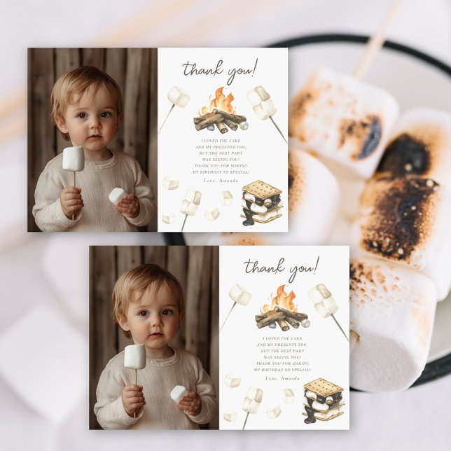 Agradecimento de aniversário divertido de S'more e (Criador carregado)