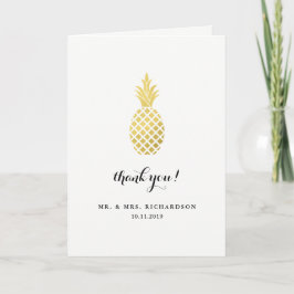 Agradecimento de Casamento Abacaxi Dourado Elegant
