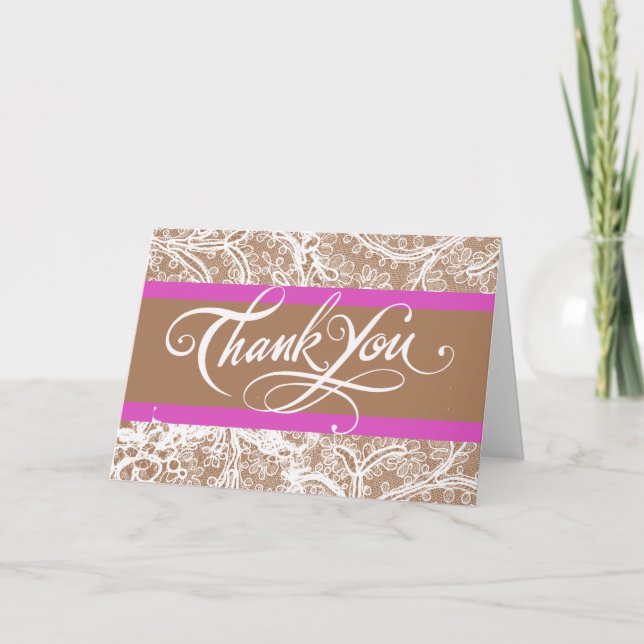 Agradecimento de Casamento Bege e Lavanda (Frente)