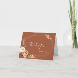 Agradecimento de Casamento Boho Outono Elegante em