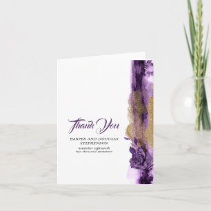 Agradecimento de Casamento Brilho Roxo Escuro e Do
