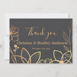 Agradecimento de Casamento Carvão & Ouro