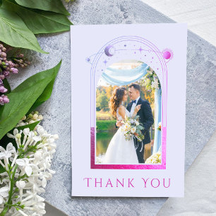 Agradecimento de Casamento Celestial Rosa Lavanda