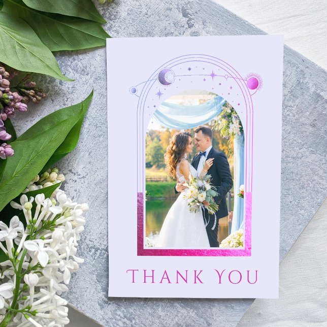 Agradecimento de Casamento Celestial Rosa Lavanda (Criador carregado)