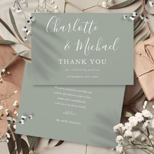 Agradecimento de casamento com assinatura elegante