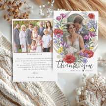 Agradecimento de Casamento com Flor Silvestre em A