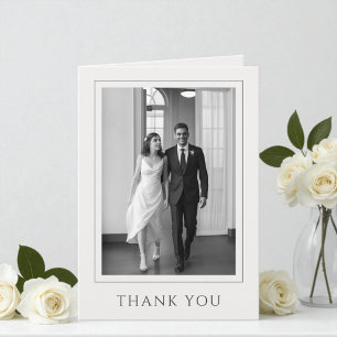 Agradecimento de Casamento com Foto Minimalista Mo