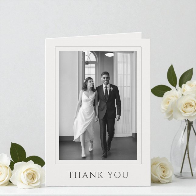 Agradecimento de Casamento com Foto Minimalista Mo (Criador carregado)
