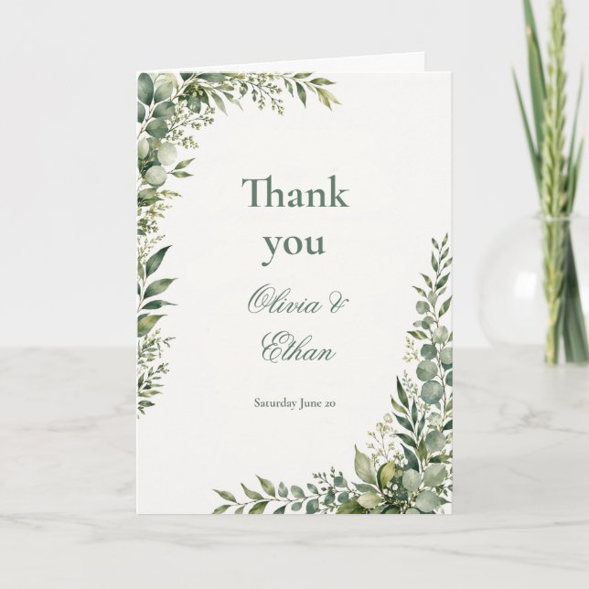 Agradecimento de Casamento com Vegetação Botânica (Frente)