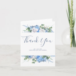 Agradecimento de casamento de verde floral azul po