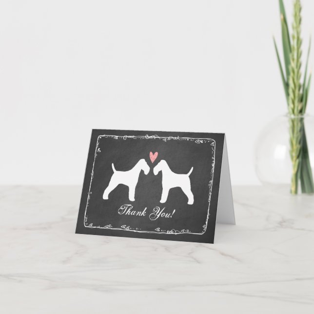 Agradecimento de Casamento de Wire Fox Terriers (Frente)