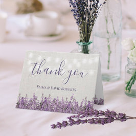Agradecimento de Casamento Elegante Floral Lavanda