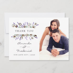 Agradecimento de Casamento em Algodão Lavanda Aqua