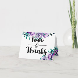 Agradecimento de Casamento em Aquarela Floral Verd