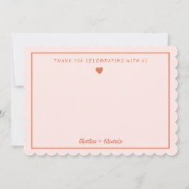 Agradecimento de casamento em escrita à mão Rosa e