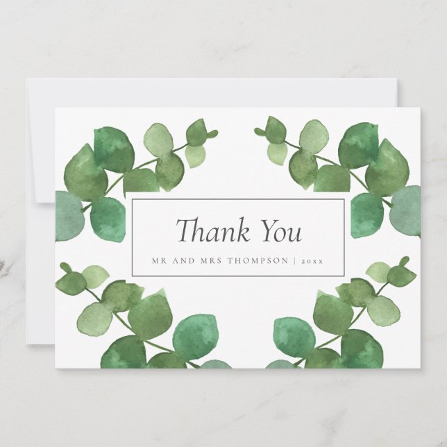 Agradecimento de Casamento em Floresta de Eucalipt (Frente)