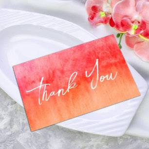 Agradecimento de Casamento em Rosa Quente e Laranj