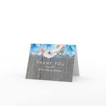 Agradecimento de Casamento Floral Azul Turquesa Rú