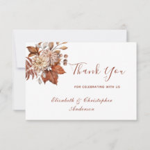 Agradecimento de casamento floral Bege Terracota F