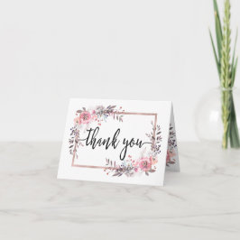 Agradecimento de casamento floral com moldura em r