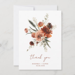 Agradecimento de Casamento Floral em Aquarela Terr