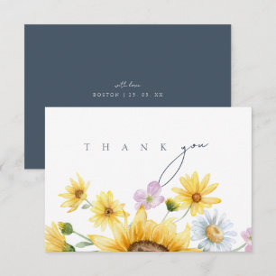 Agradecimento de Casamento Floral Girassol Elegant