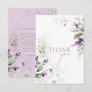 Agradecimento de Casamento Floral Lavanda Elegante