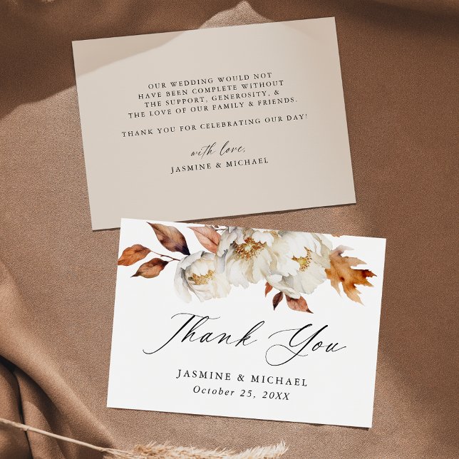 Agradecimento de Casamento Floral Outonal Rústico (Criador carregado)