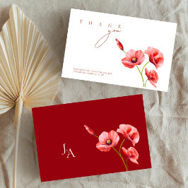 Agradecimento de Casamento Floral Papoulas Vermelh