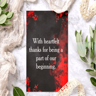 Agradecimento de Casamento Floral Preto e Vermelho