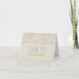 Agradecimento de casamento floral romântico