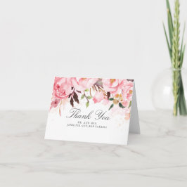 Agradecimento de casamento floral rosa