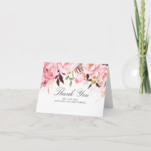 Agradecimento de casamento floral rosa
