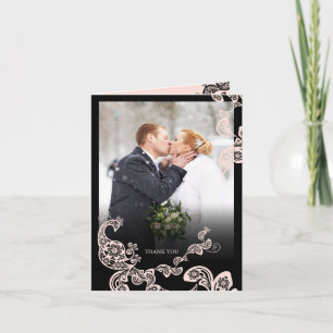 Agradecimento de Casamento Floral Rosa Antigo Pavã
