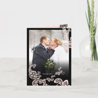 Agradecimento de Casamento Floral Rosa Antigo Pavã