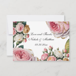 Agradecimento de Casamento Floral Rosa Branca Desm