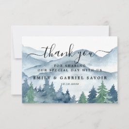 Agradecimento de Casamento Floresta Aquarela