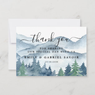 Agradecimento de Casamento Floresta Aquarela