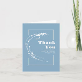Agradecimento de Casamento Minimalista Azul Empoei