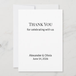 Agradecimento de Casamento Minimalista Moderno Pre