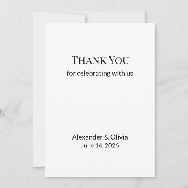 Agradecimento de Casamento Minimalista Moderno Pre (Frente)