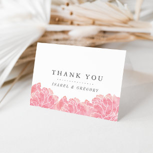 Agradecimento de Casamento Peônias Rosa Corado