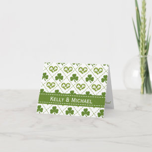 Agradecimento de casamento personalizado com coraç