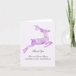 Agradecimento de Casamento Roxo com Veado