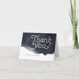 Agradecimento de casamento simples moderno em aqua