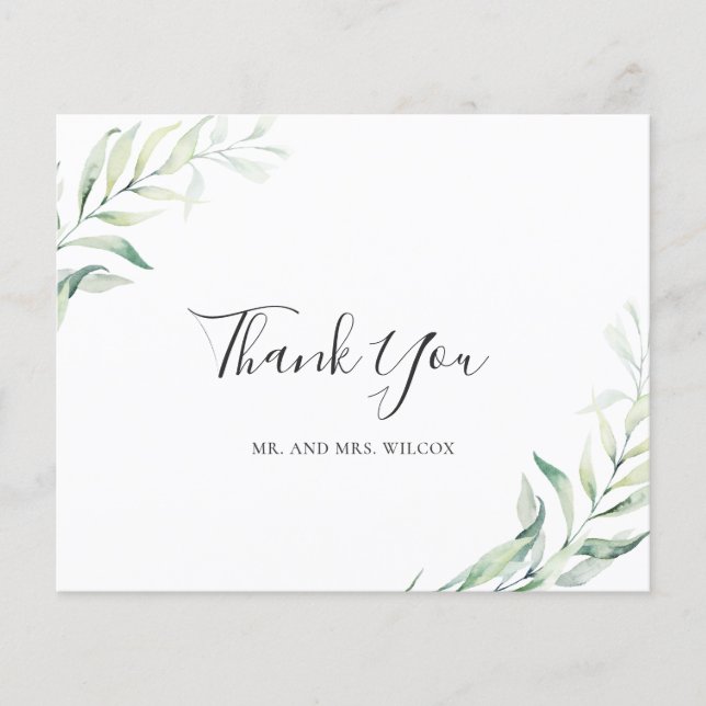 Agradecimento de Casamento Verde Salgueiro com Orç (Frente)