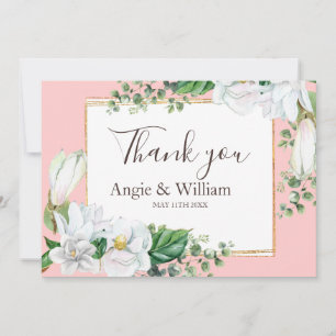 Agradecimento de Casamento Watercolor Magnolia Blu