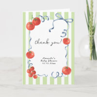 Agradecimento de chá de bebê de tomate em aquarela